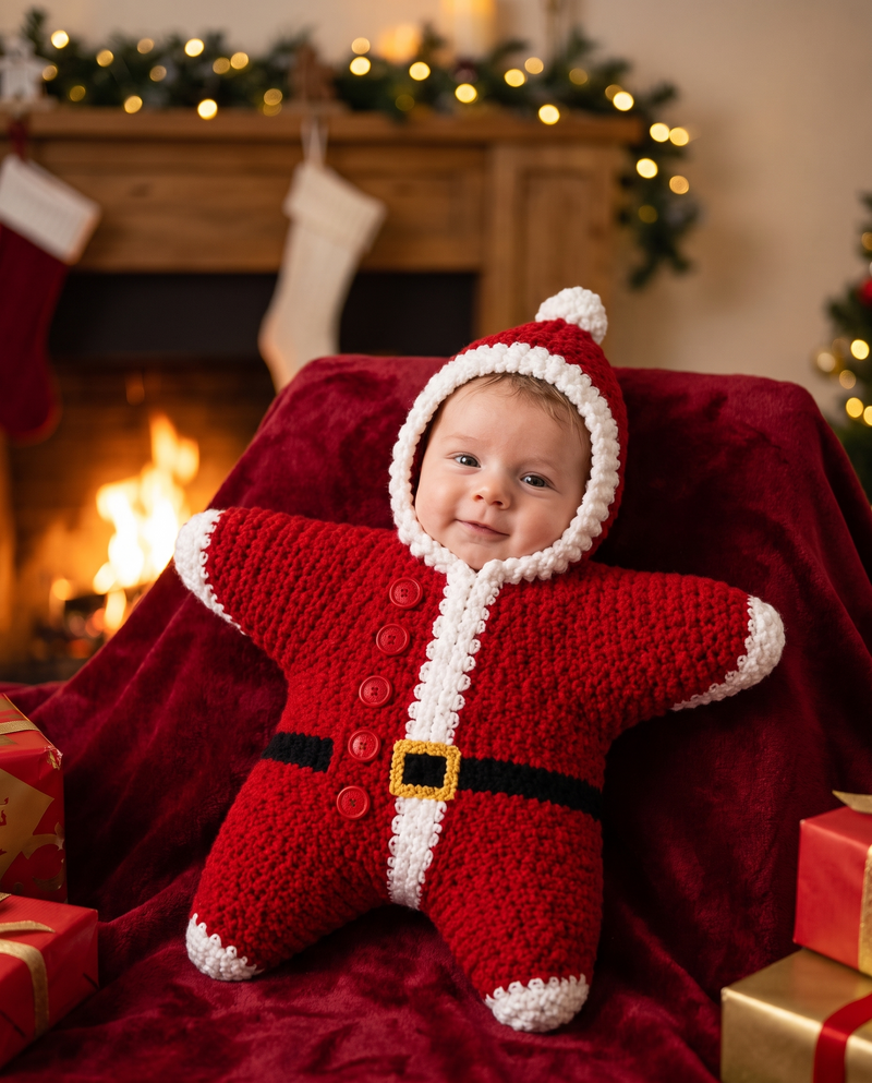 Starlight Baby Romper — Knit Christmas Onesie
