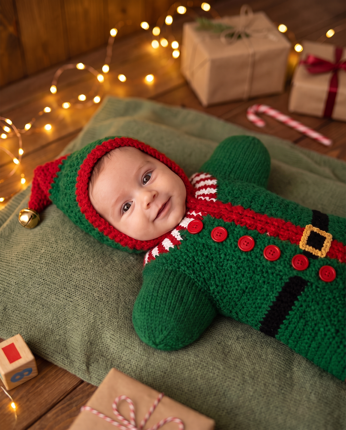 Starlight Baby Romper — Knit Christmas Onesie